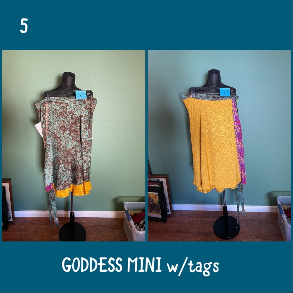 ✨3 for $60✨DARN GOOD YARN Reversible Sari Wrap Skirt  Plus Size Goddess Mini NWT